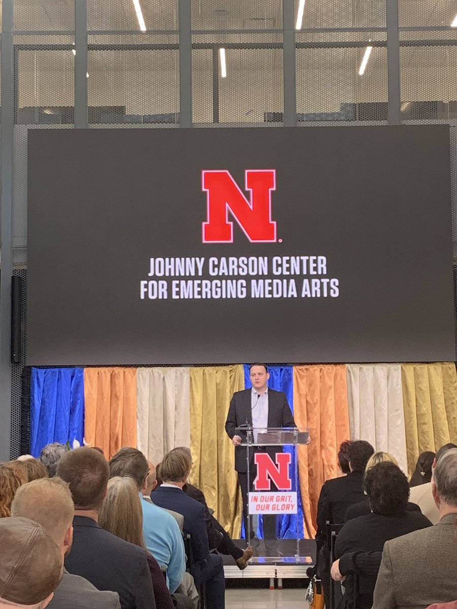 cathy_gabell's tweet photo. @carsoncenterunl With Kwakiutl Dreher and @mburtonartist at the Johnny Carson Center for Emerging Media Arts Opening Ceremony today! Impressive
#CarsonCenter #unlarts @unlenglish @UNLFashion https://t.co/3q3pWqKuKE