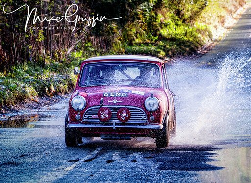 Making a splash on the RAC. Mark Appleton and me on or way to winning the RAC Rally of The Tests @PaddyHopkirk @CooperRegister @BrantzRally @minisportltd