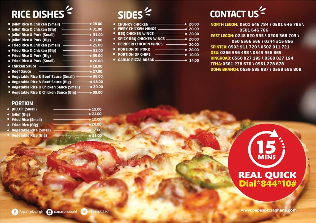 Papa's Pizza GH on X: Our New Price List🥹🍕  / X