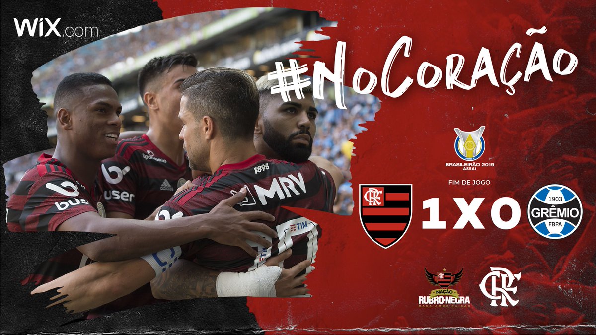 Flamengo's tweet photo. FIM DE PAPO NA ARENA! Com um a menos desde os 28 minutos do segundo tempo, Mengão vence o Grêmio por 1 a 0, em Porto Alegre, pelo Brasileirão. O gol da partida foi marcado por Gabigol. Foi #NoCoração! ISSO AQUI É FLAMENGO! https://t.co/HCCoWuEyDv