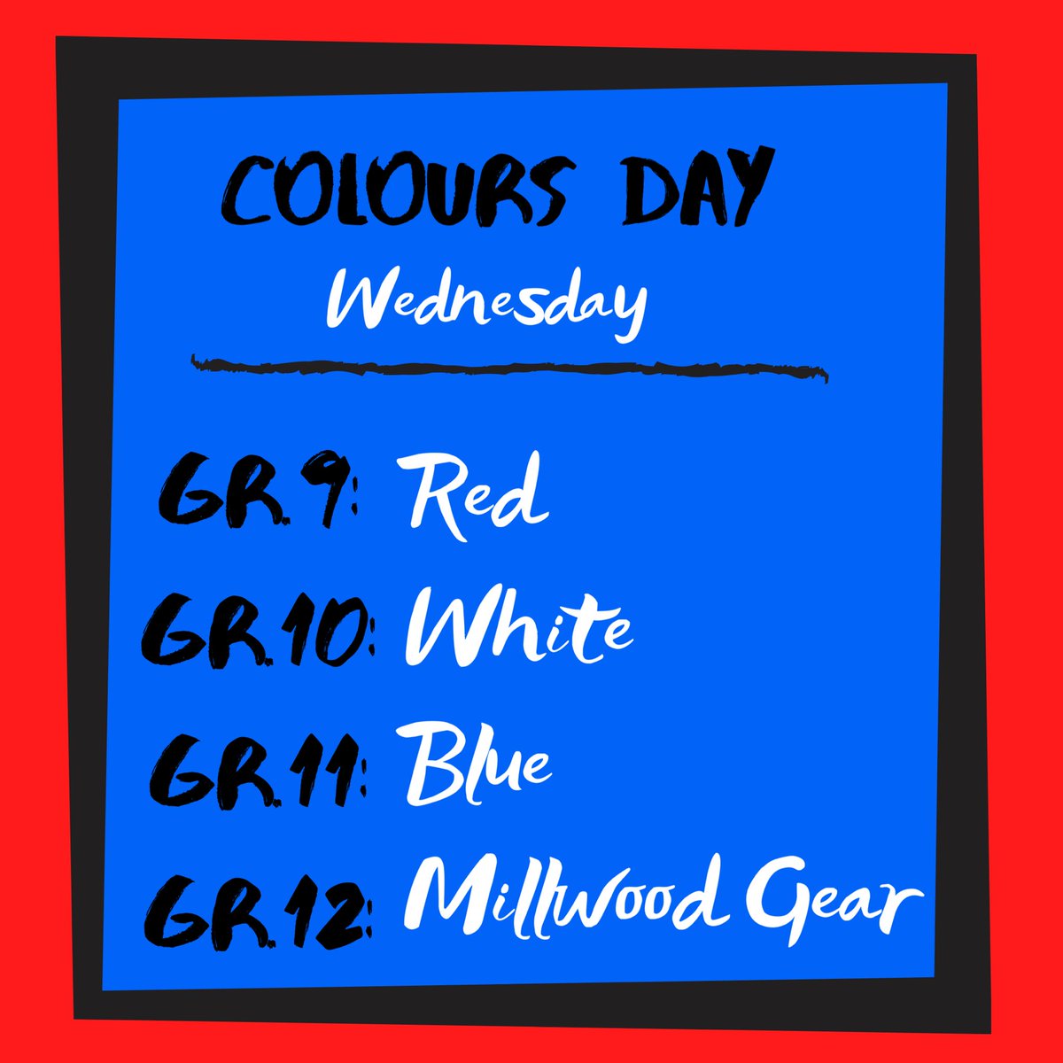 CouncilMillwood's tweet photo. Hey Millwood! This week we’re doing a battle of the grades. Make sure to dress for the assigned theme each day. Each person who participates earns points for their grade, and the grade with the most points wins a prize!! https://t.co/APvZA0eAws