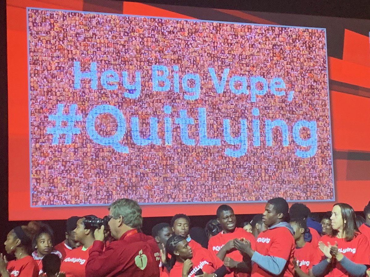 The youth of #Philly band together at #AHA19 to #QuitLying. “My generation was literally suppose to be the first generation not addicted to nicotine, but then vaping came along &amp; everything changed.”— Katelyn Q. #AHA19