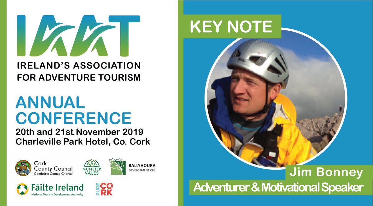 IAAT_ie's tweet photo. 📣 We are thrilled to have the extraordinary @Jim_Bonney telling his extraordinary story at our annual IAAT Conference this Thursday.

If you haven't got your ticket yet, Outsider Magazine have a special offer here ➡️ https://t.co/cUqS49uQXv

#IAATConference #AdventureTourism https://t.co/XH62aNU7Gp