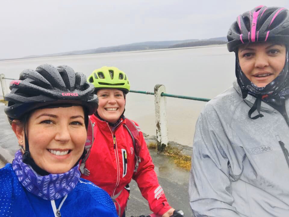 #Silverdale to #Grange club ride today. The wet weather didn’t dampen our spirit. #Lancashire #cyclingintherain #womenwhocycle #lancashirelassescyclingclub #roadbike #bikelife #Holgates #womencyclist #girlscancycletoo #bikefriends #cycleroute #hills #proviz #cyclinglife