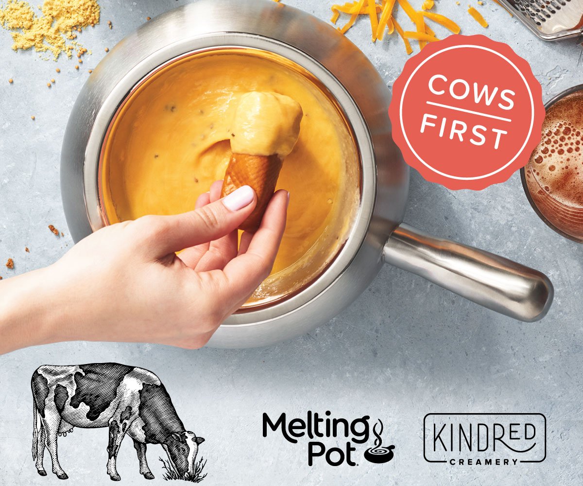 TheMeltingPot's tweet photo. We love our partnership and the exceptional #cheese quality that #KindredCreamery makes! We are proud to have their cheddar cheese in our delicious cheese fondue 🧀
#kindredcreamery #cowsfirst #fondue #meltingpot #exceptionalfood #rothcheese #sustainability https://t.co/kVMVCX5tZ6