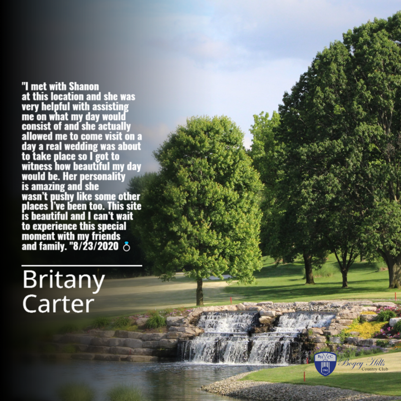 BogeyHillsCC's tweet photo. Thank you, Britany! We cannot wait for your big day! #weddings https://t.co/NmGLfyLS8a