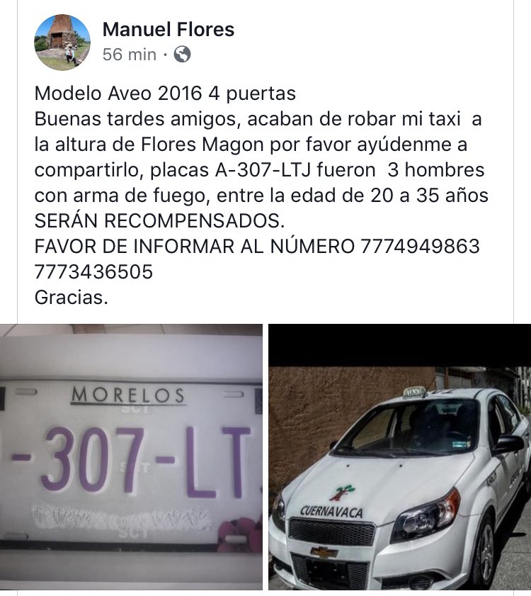 #Cuernavaca #MorelosAnfitrionDelMundo otro auto robado a mano armada.