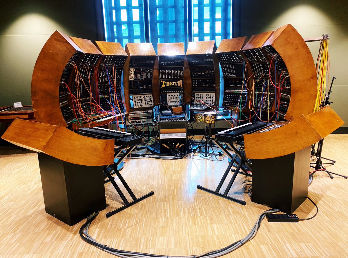 Spectrasonics's tweet photo. TONTO. Amazing to be standing next to the largest multitimbral polyphonic analog synthesizer in the world, used extensively by Stevie Wonder and deeply connected to the history of Spectrasonics! #aemcon #aemcon2019 #spectrasonics #omnisphere #virtualinstruments #synthesizer https://t.co/a1Kxz2sxn9