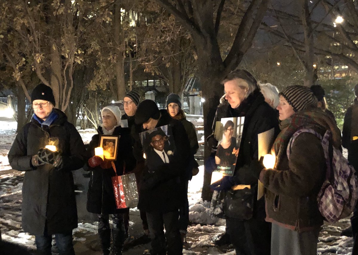 shelleycarroll's tweet image. It was a humbling experience to join the loved ones of those taken in pedestrian fatal crashes for their #friendsandfamiliesforsaferstreets annual vigil. They showed @JohnFilionTO and myself far too many accident sites between Yonge/Finch and Lastman Square. #transformyonge