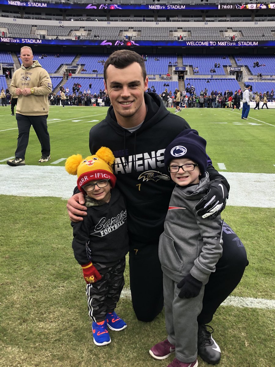 Penn State game yesterday Ravens game today.  Thanks @McSorley_IX for taking some time with my boys.  #foreverfans #morethanagame
