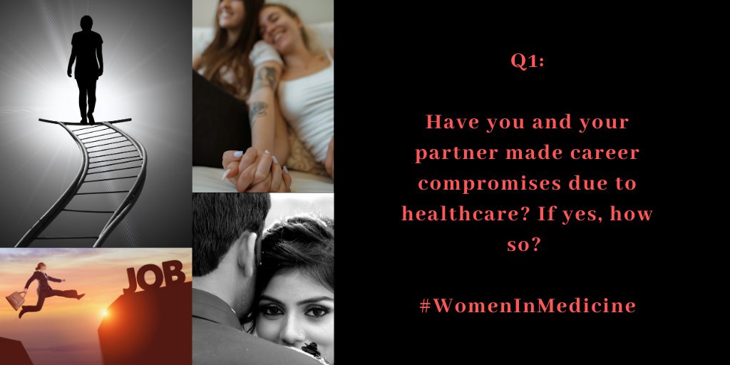 Please feel free to keep introducing yourselves while we get started with Q1: Have you and your partner made career compromises due to healthcare? If yes, how so? #WomenInMedicine