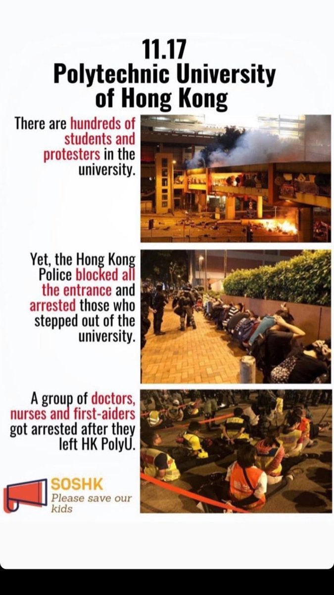 loyuelam's tweet photo. #HongKongProtesters 
#HongKongPoliceTerrorism 
#PolyUHK 
#neverforgive
#neverforget
See how did the popo treat the HK students , doctors and nurses on 18Nov.
Pray for poly🙏🏽 https://t.co/5DrTf4IZIN