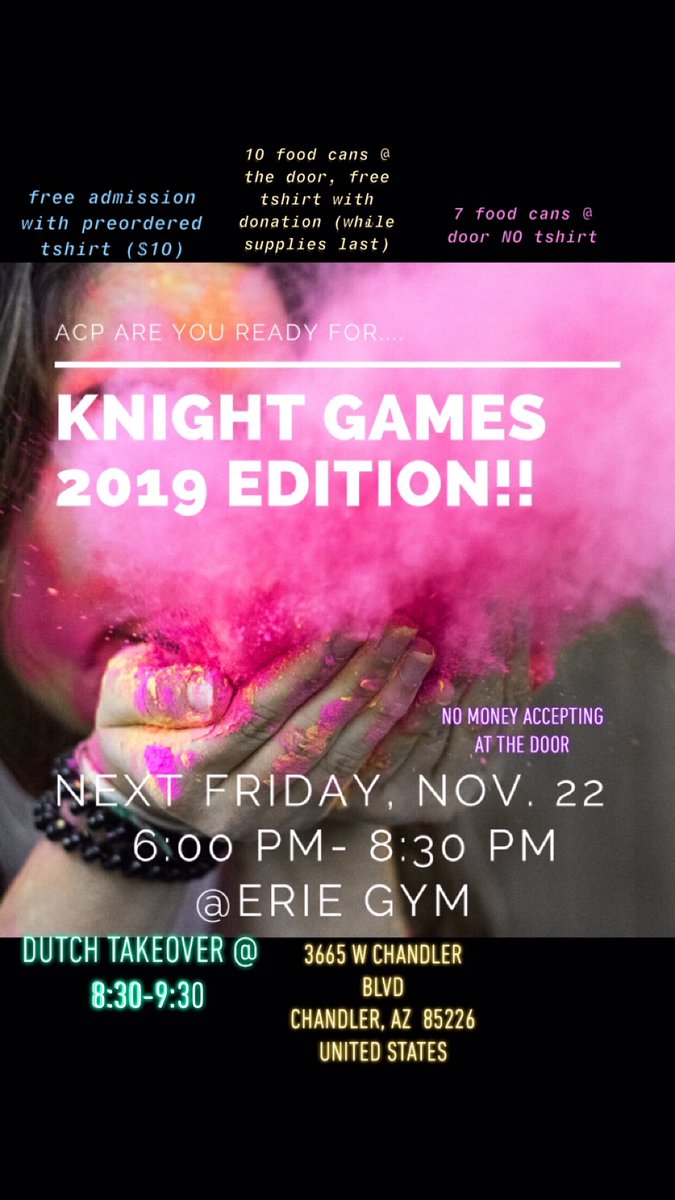 knight games is this friday!! admission can be paid three ways (shown below). also, tomorrow’s spirit day is pj day!