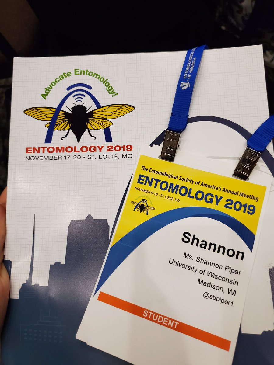 Sbpiper1's tweet photo. Entomology comes to my hometown! Excited for the next few days! #entosoc2019 #Entomology2019 #vectorbio https://t.co/qYY947ogyI