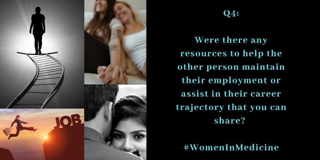 Insightful answers everyone, now it's time for Q4: Were there any resources to help the other person maintain their employment or assist in their career trajectory that you can share? #WomenInMedicine