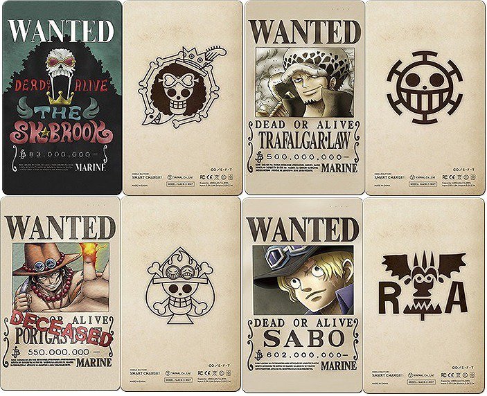 One Piece 麦わらストア公式 新商品情報 雑貨 手配書モバイルバッテリー 全12種 各3 800円 税 11月30日発売予定 都合により入荷が遅れる可能性もございます 麦わらストア Onepiece