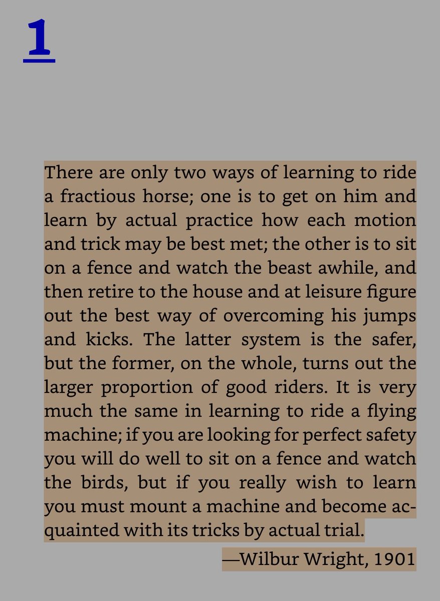 Wilbur Wright on real world vs. book knowledge.
