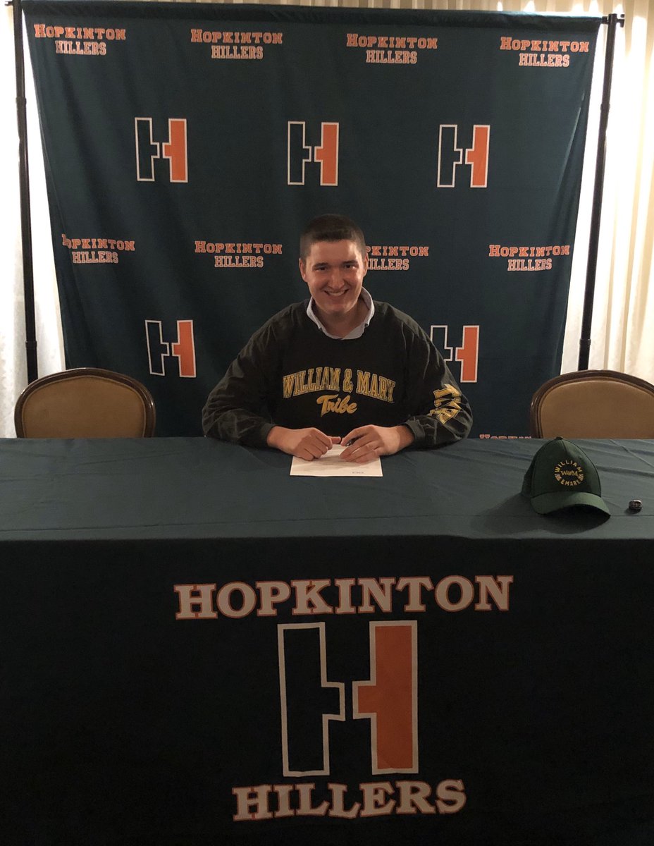 HillerAthletics's tweet photo. Congrats to Matt Epstein signing his NLI to William &amp; Mary!! Matt’s signing was a fitting end to this year’s golf banquet, but an even more fitting bookend on the remarkable career of Coach Bliss who announced his retirement tonight after 40 amazing years!! #thankyouCoachBliss https://t.co/7kkL07i04f