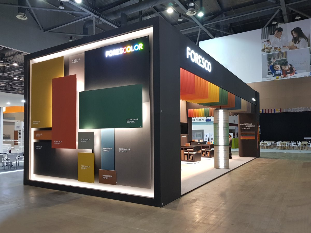 Forescolor's tweet photo. #KOREA BILD 2019  is the world's leading trade #fair for #furniture production and #interior #design ||| #FORESCO #FORESCOLOR #COLORBOARD #ECOBOARD #FR #MR #NAF #COLOR #INTERIOR #WALLPANEL #FURNITURE #DESIGN #WOOD #킨텍스 https://t.co/c5onlFxIsT