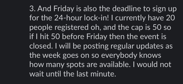 Updates for this week!
