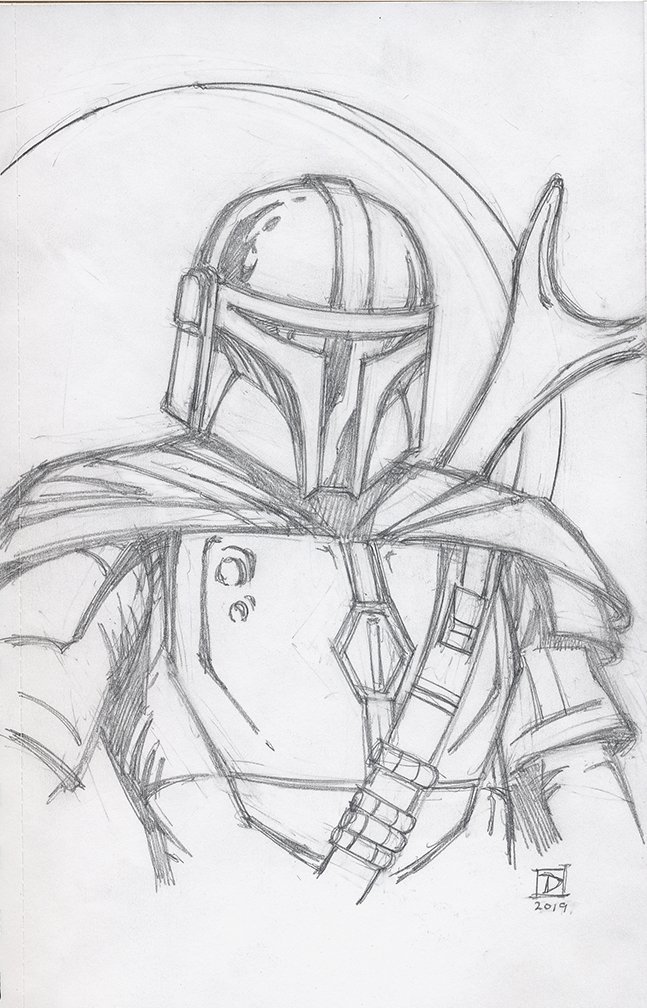 Quick Mandalorian sketch. Really enjoyed Chapter 2! #TheMandalorian  #Mandalorian #StarWars #BobaFett  #pencilsketch #starwarscomics #ArtistOnTwitter #starwarsthemandalorian #bountyhunters #starwarssaga #comicdrawing #ig11 #ihavespoken #doodle #comicbooks