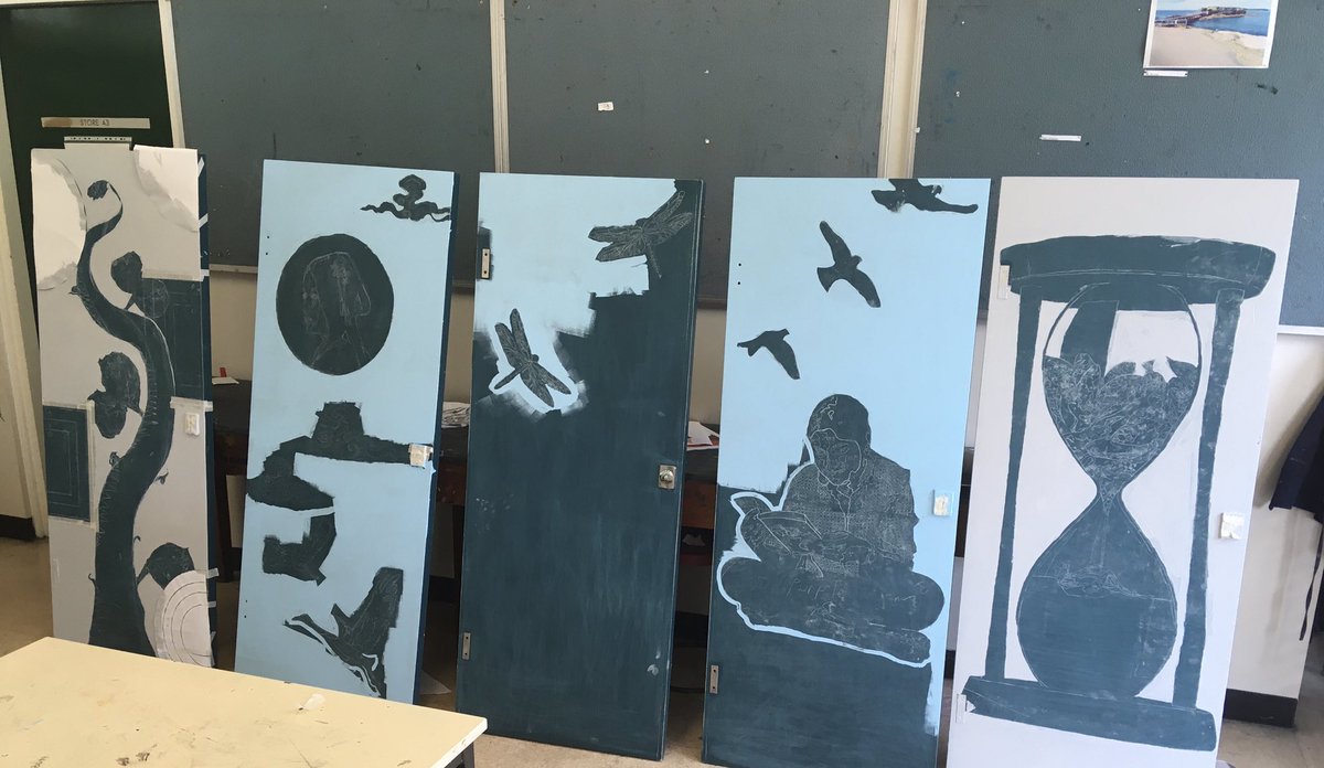 Toilet refurbishment is on the agenda <a href="/burwoodghs/">Burwood Girls HS</a> The first base coat on five toilet doors completed with messages of personal growth, environment activism and embracing cultural diversity important themes.