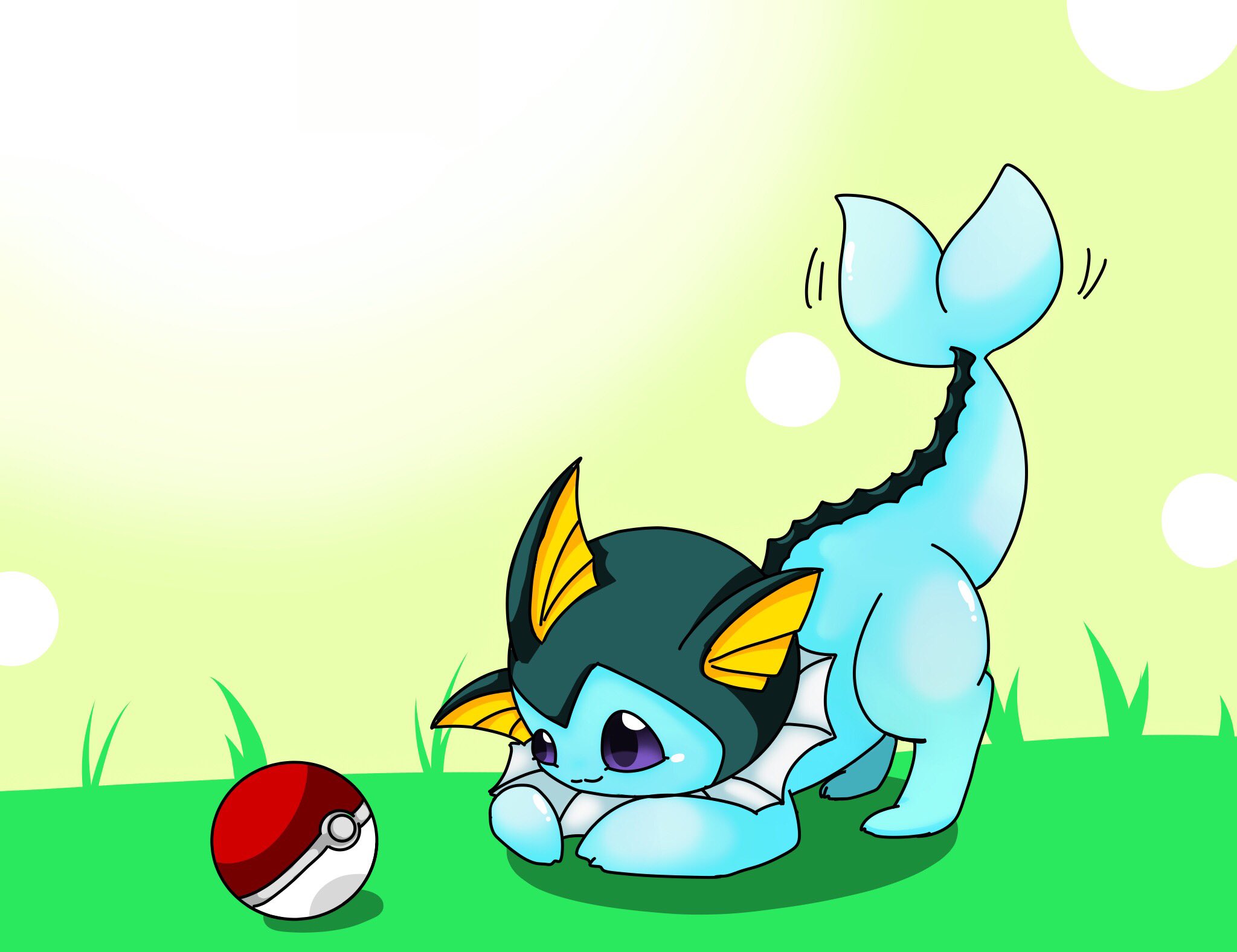 ポケヤギ シャワーズ ポケモンイラスト シャワーズってぷにぷにしたボディのがかわいいと思うんだ T Co U3zbgfd0tt Twitter