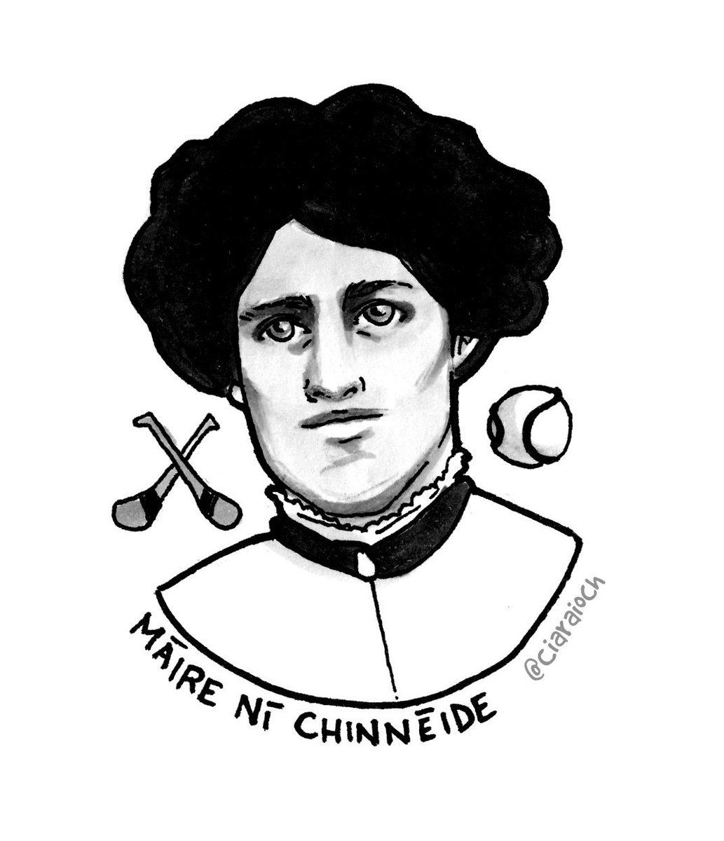 Máire Ní Chinnéide is  #MiniMná 18. An Irish language activist, she co-created the game of camogie and became president of the association, was elected the first woman president of Oireachtas na Gaeilge, and was the main force behind the publication of Peig Sayers' book  #Mnávember