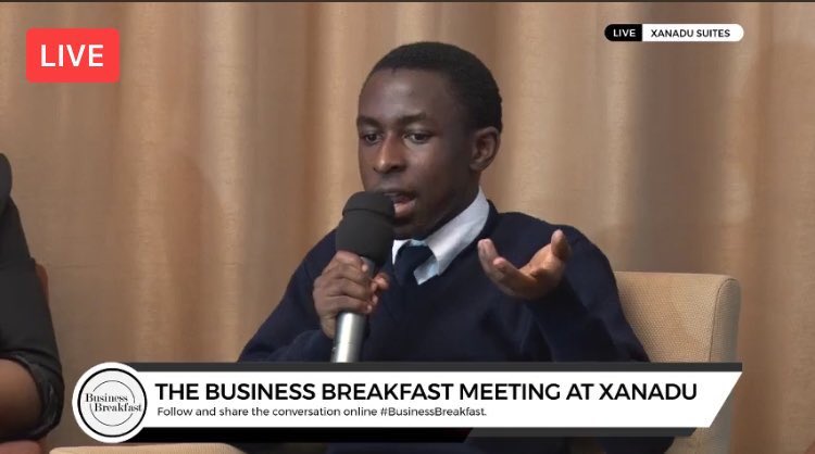 “Lecturers who teach about businesses in most Universities don’t even own a kiosk” - Student Panelist Benjamin Bagyema #BusinessBreakfast