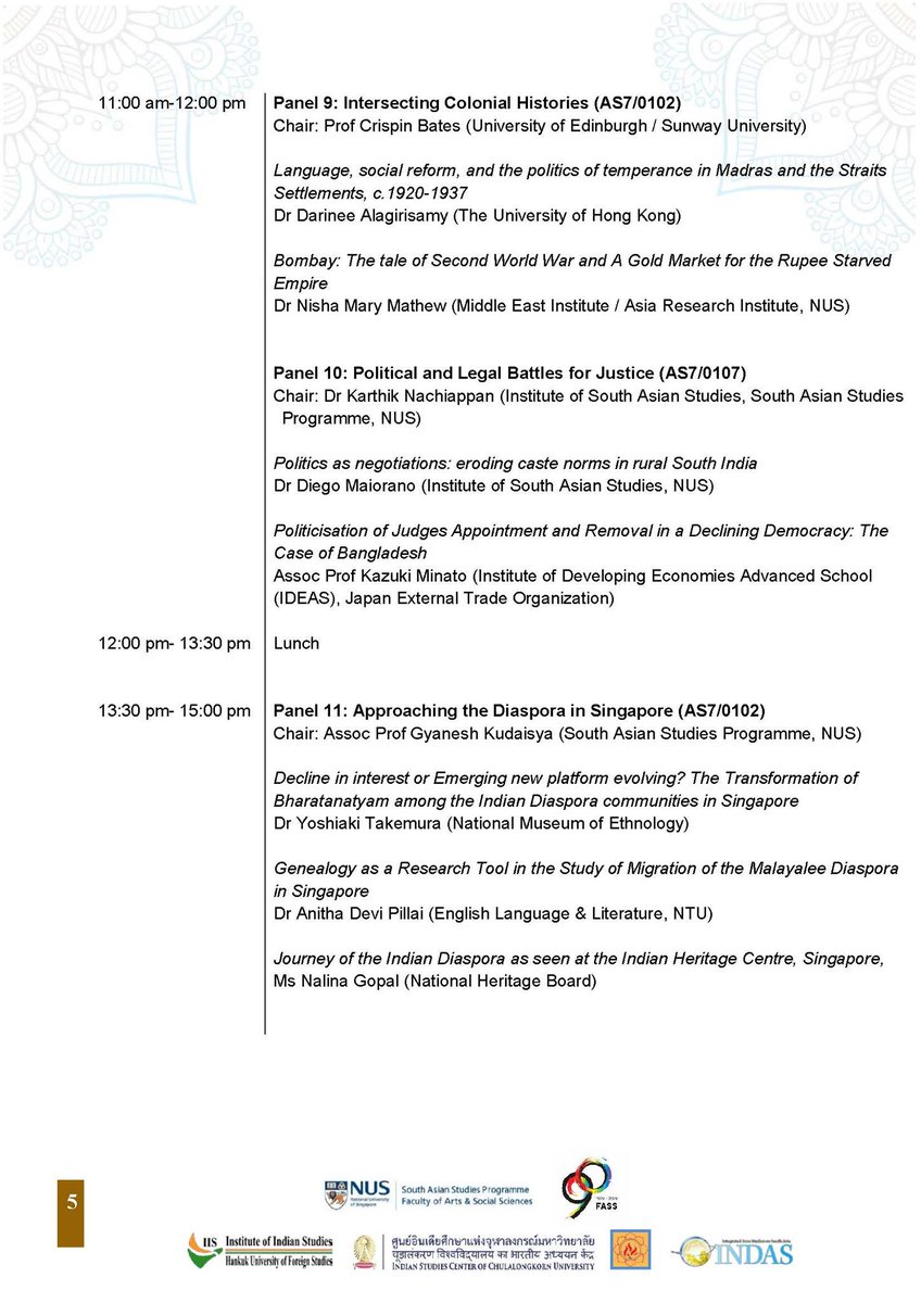 The 3rd Asian Consortium of South Asian Studies. South Asia in Context: Genealogies and Trajectories Conference Programme #NUSSASP #SouthAsian #SouthAsianStudies #SouthAsianHistory #twitterstorians