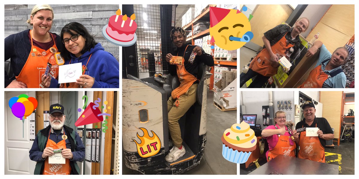 Whoop Whoop celebrate 🎊 it’s the Birthday Train coming through HD 6817!! Shout outs 🎉 🥳 to Nessa, Langston, Michael, Tommy and Randy hope each were great, from your Employee Committee Family <a href="/Thd6817/">Home Depot 6817</a>  #wecana