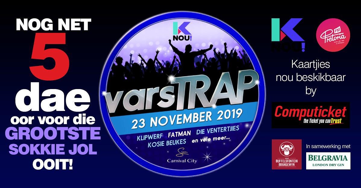 Ekt groot geword met Klipwerf se musiek, wie sou nou ooit dink ek sal die geleentheid kry om saam net hulle te kan werk. Boere musiek is mos nou so Afrikaans as wat jy kan kry. Stof daai dansskoene af &amp; kry daai kaartjies NOU...