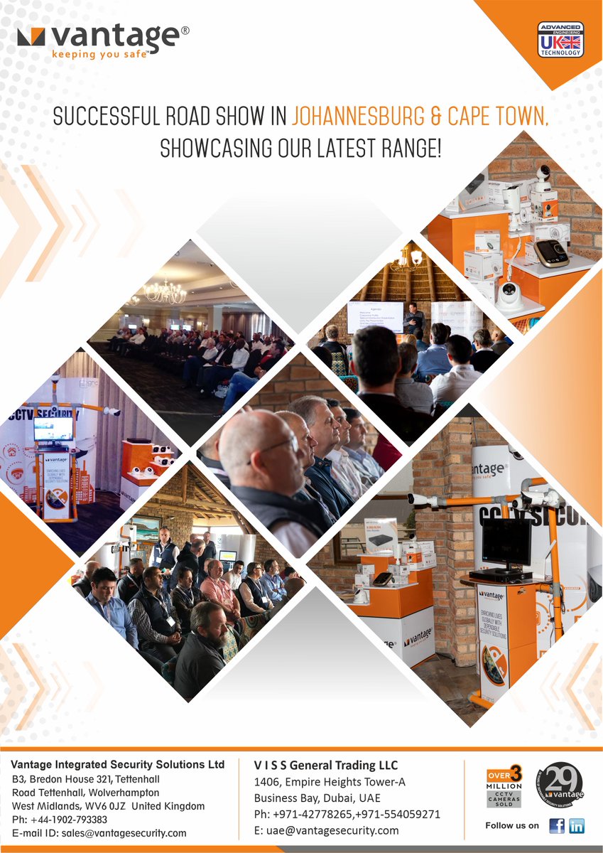 VantageSecurity's tweet image. Successful Road Show in Johannesburg &amp;amp; Cape Town, Showcasing our Latest Range!
Contact Us Now- goo.gl/kREiin 
#Vantage #Security #keepingyousafe #cctv #surveillance #accesscontrol #alarmsystems #entrancemanagement #turnstiles #barriers #metaldetectors #parkingmanagement