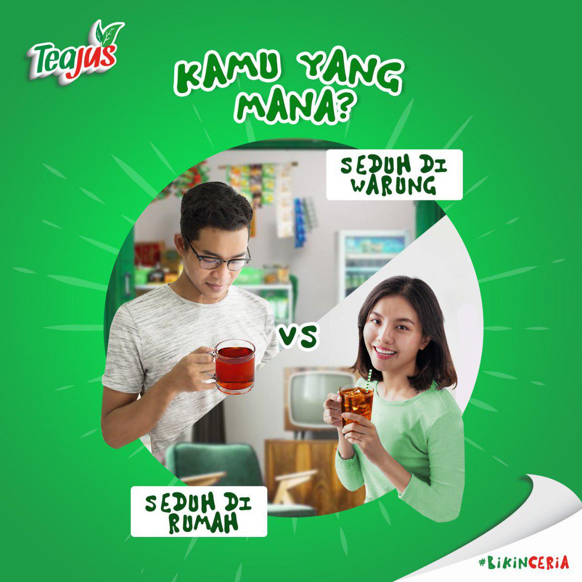 Teajus_id's tweet photo. Kalau minum Teajus, kamu..
beli sendiri di rumah atau nyeduh di warung Es-nya si teteh nih?

Eeh salah...

Beli di warung Es atau bikin sendiri di rumah?

Hayooo, kamu tim yang mana?
Share di comment ya~ 

#BikinCeria #CeloTEH https://t.co/ZM6kO7fDG4