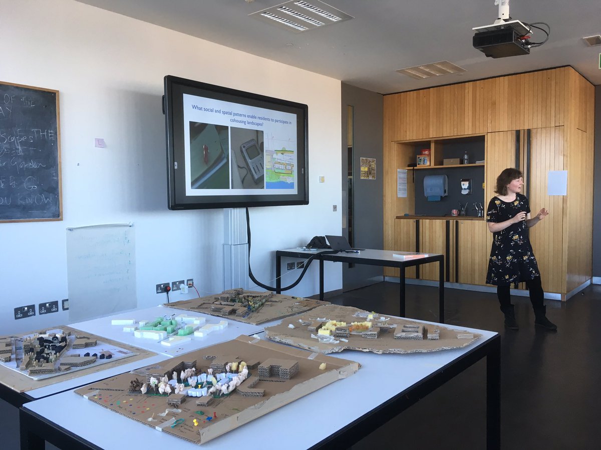 Great presentation for <a href="/LandscapeSheff/">Landscape Sheffield</a> LSC330 today from <a href="/AimeeFelstead/">Aimée Felstead</a> on social and spatial patterns that enable participation in #cohousing landscapes! For more info - mdpi.com/2071-1050/11/2…