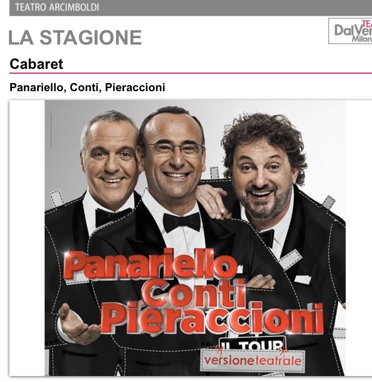 Vi aspetto domani 19 novembre @arcimboldi #milano , #tour #panariellocontipieraccioni  ci sarà da divertirsi ! Pre vendita <a href="/TicketOneIT/">TicketOne</a>  <a href="/MusicaInTweet/">Musica In Tweet</a> <a href="/Corriere_Musica/">Corriere Spettacoli</a> <a href="/corrieremilano/">Corriere Milano</a> <a href="/milano24/">milano dc</a> <a href="/GioPanariello/">Giorgio Panariello</a> #carloconti <a href="/leonardopieracc/">leonardo pieraccioni</a>  non mancate