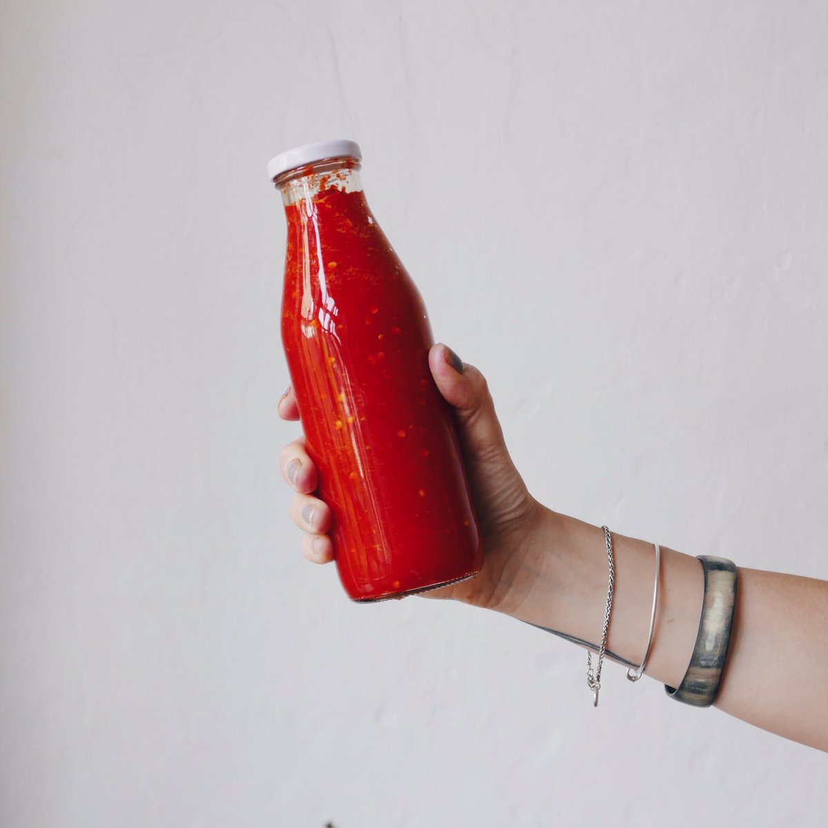 We love a hot sauce so we made one. this one is lacto-fermented (vv), full of pro biotics, it is delicious, fruity, tangy &amp; spicy 🌶 🔥