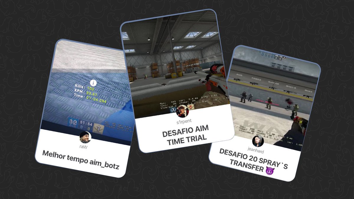 Já participaste nos desafios do @rawwcsgo, <a href="/s1rpent/">sss</a> e <a href="/JeanHarD1/">JEANHARD</a> no YouClap? 

Vai a youclap.tech/explore e dá o teu melhor!
