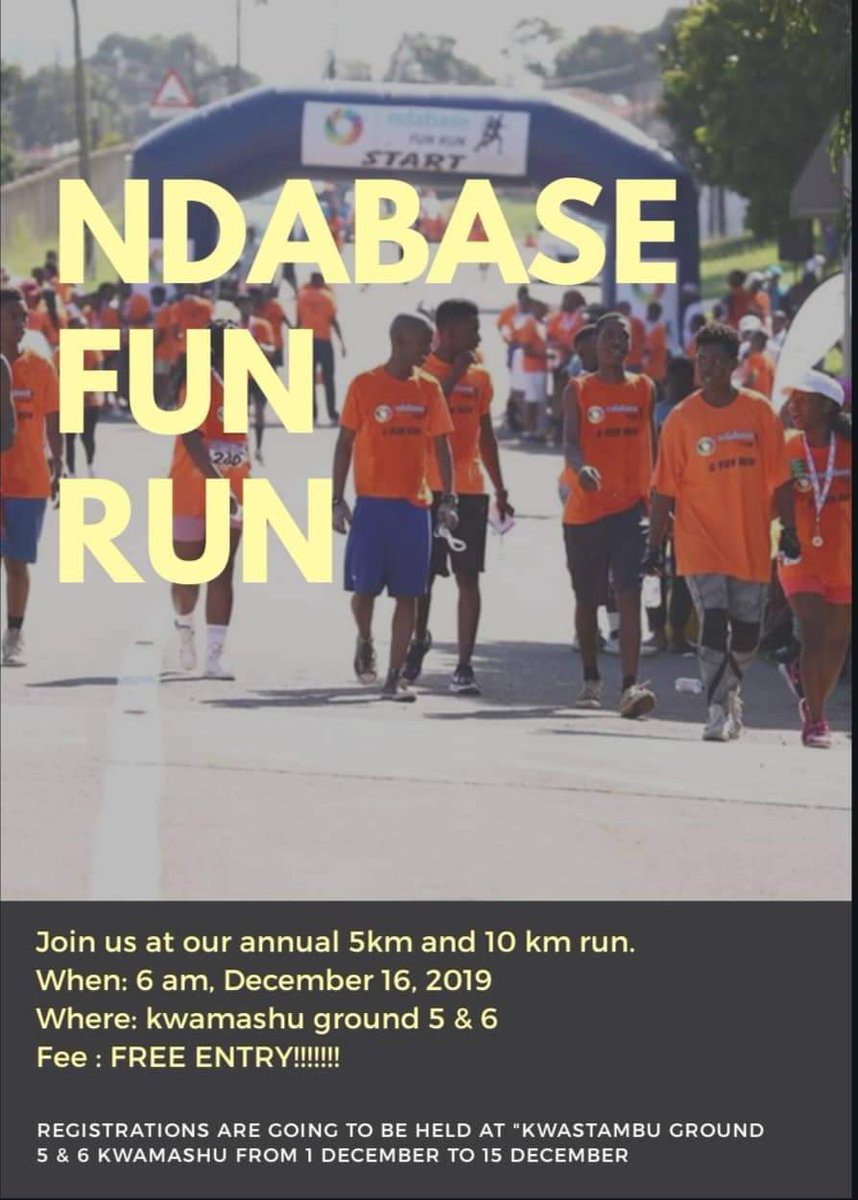 Nhl3ksnyide's tweet photo. You are kindly invited to join a fun run race happening this December 16 at Durban kwamashu, joining fee is Free thank you see you soon...  

Valencia
Anatii
#gagasiFM
#NdabaseCup
#samthingsoweto
#Tribalism
#16December2019 
#BlackFriday2019 https://t.co/hLF3GTaAIi