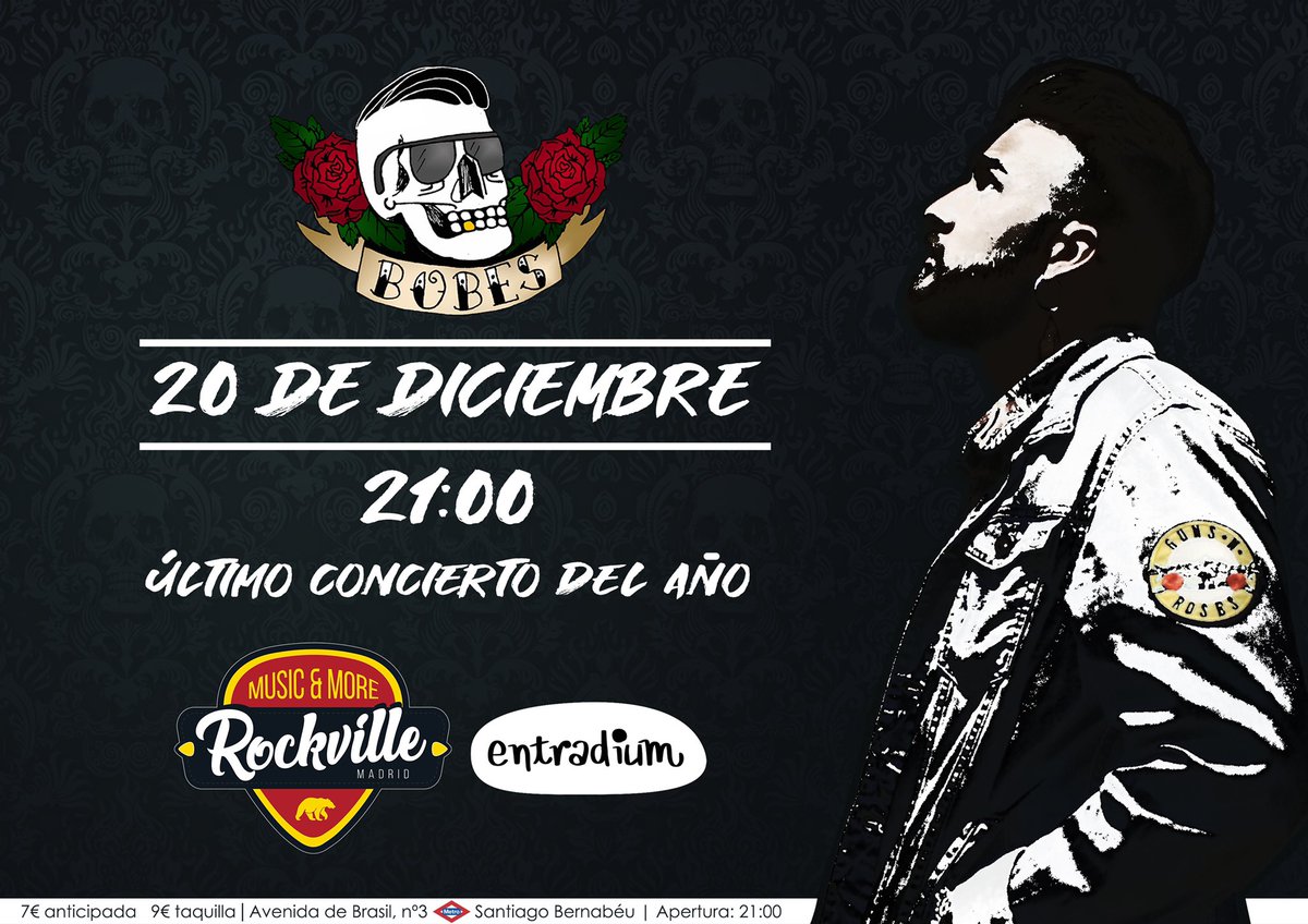 🔥ÚLTIMO CONCIERTO DEL AÑO🔥 Despedimos este gran año musical con la banda al completo 🥁🎸🎺🎤 Entradas anticipadas en el siguiente link! (Las 20 primeras entradas a precio promo para los que nunca falláis 💋)

entradium.com/events/bobes-e…