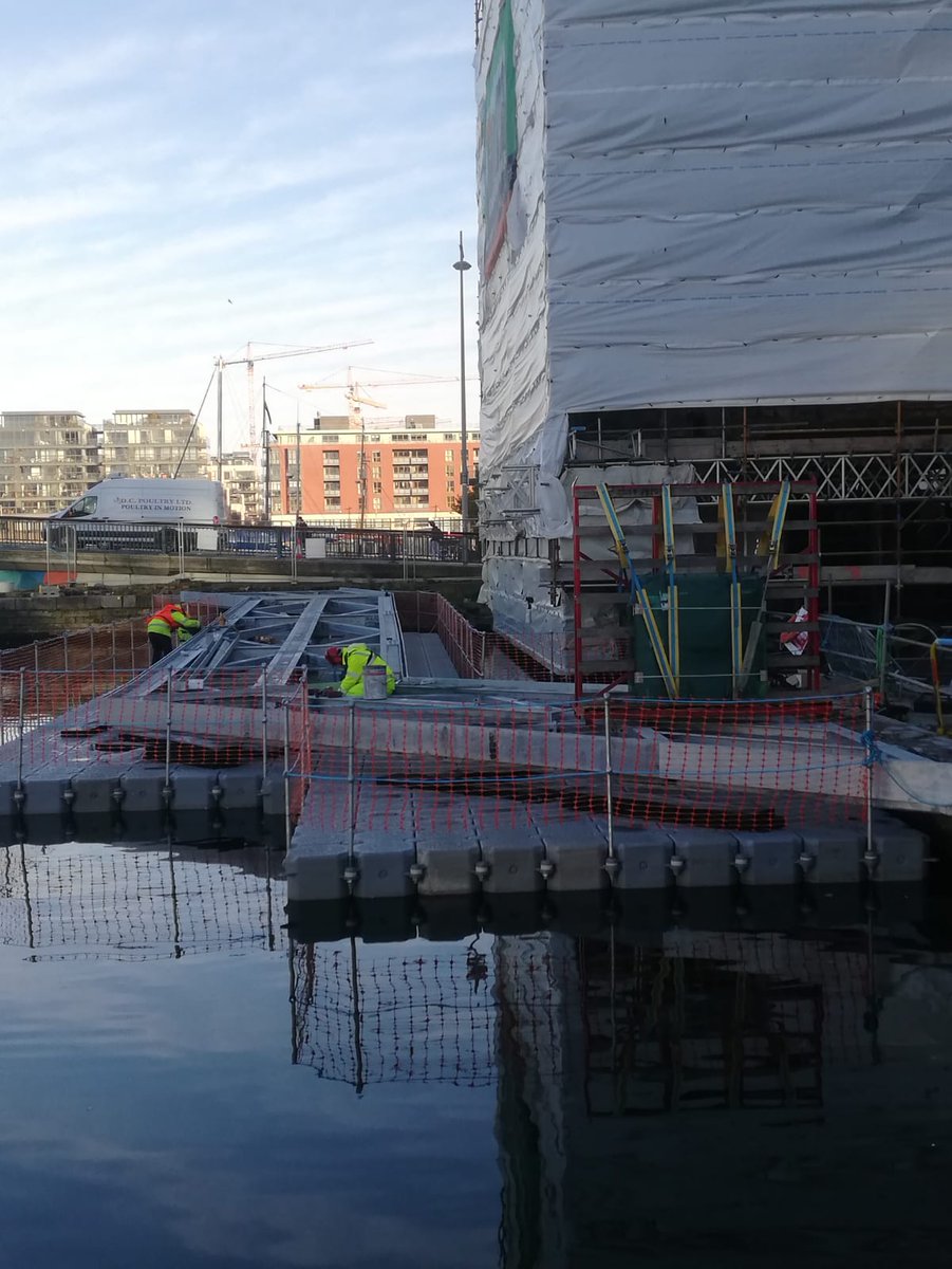 omc_dac's tweet photo. As part of the exciting new development at Boland's Quay,Barrow Street Dublin 4, OMC Technologies have commenced the installation of a new pedestrian bridge that will link from Grand Canal bridge to the Boland's Quay plaza, the center of the new development. https://t.co/8vawMiiRD1
