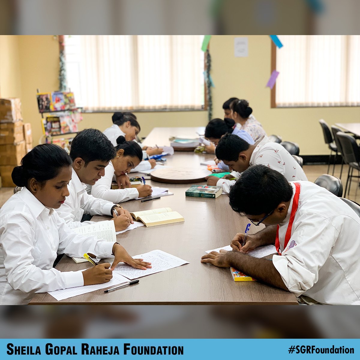 SGRFoundatn's tweet photo. A Library Day was celebrated followed by a variety of activites like Book Review Competition &amp; Book Mark Designing specially organized to mark the event at Sheila Raheja Hotel &amp; Catering School.

@DurgaRaheja #SGRFoundation #LibraryDay #BookReviewCompetition #SRIHM https://t.co/RavmQSKSQO