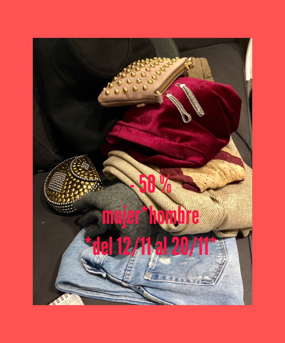 inmossmadrid's tweet photo. Solo una semana TODO -50%  Hombre*Mujer. Hasta el 20/11 Miércoles. #descubrete #inmossmadrid 
Anticípate a tus compras navideñas en C/ San Onofre, 8. #madridcentro  
HORARIO 
10,30h a 14,30h y 17,00h a 20,30h
#nosgustaverte #shoppingexperience #multibrand #boutique #calidad #mad https://t.co/YZ0HtHpJk7