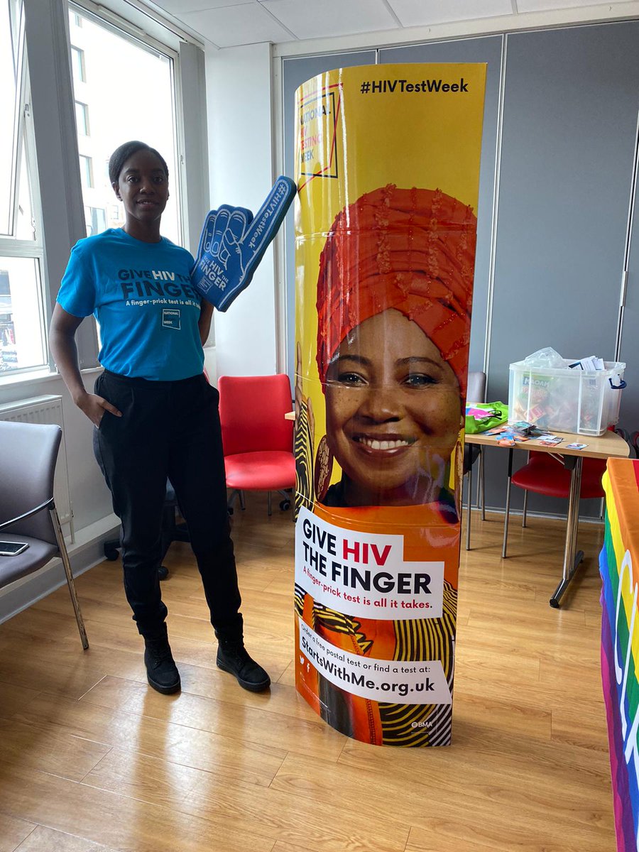 CNWLSexHealth's tweet photo. Our CLASH team are out and about this week giving HIV the finger! Find them at Antidote, 86 Caledonian Road, today until 1.30pm offering free and confidential testing. #clashtag https://t.co/mozox2WNvx