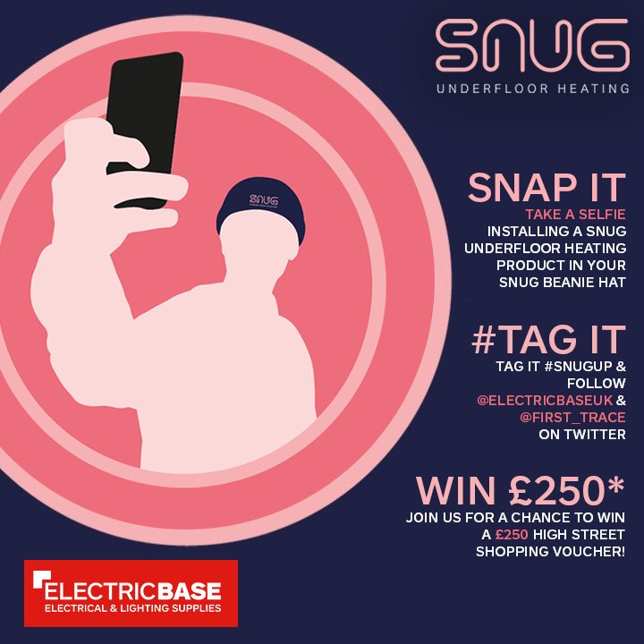 ElectricbaseUK's tweet photo. For a Chance to WIN a £250 High Street Shopping Voucher, Get a FREE Beanie with EVERY Snug Underfloor Heating System at Electricbase: https://t.co/CFc2oVYokr
SNAP IT, TAG IT and FOLLOW @ElectricbaseUK & @First_trace to Enter #SnugUp #Electricbase #UnderfloorHeating #Thermostats https://t.co/bZpSPGdxoQ