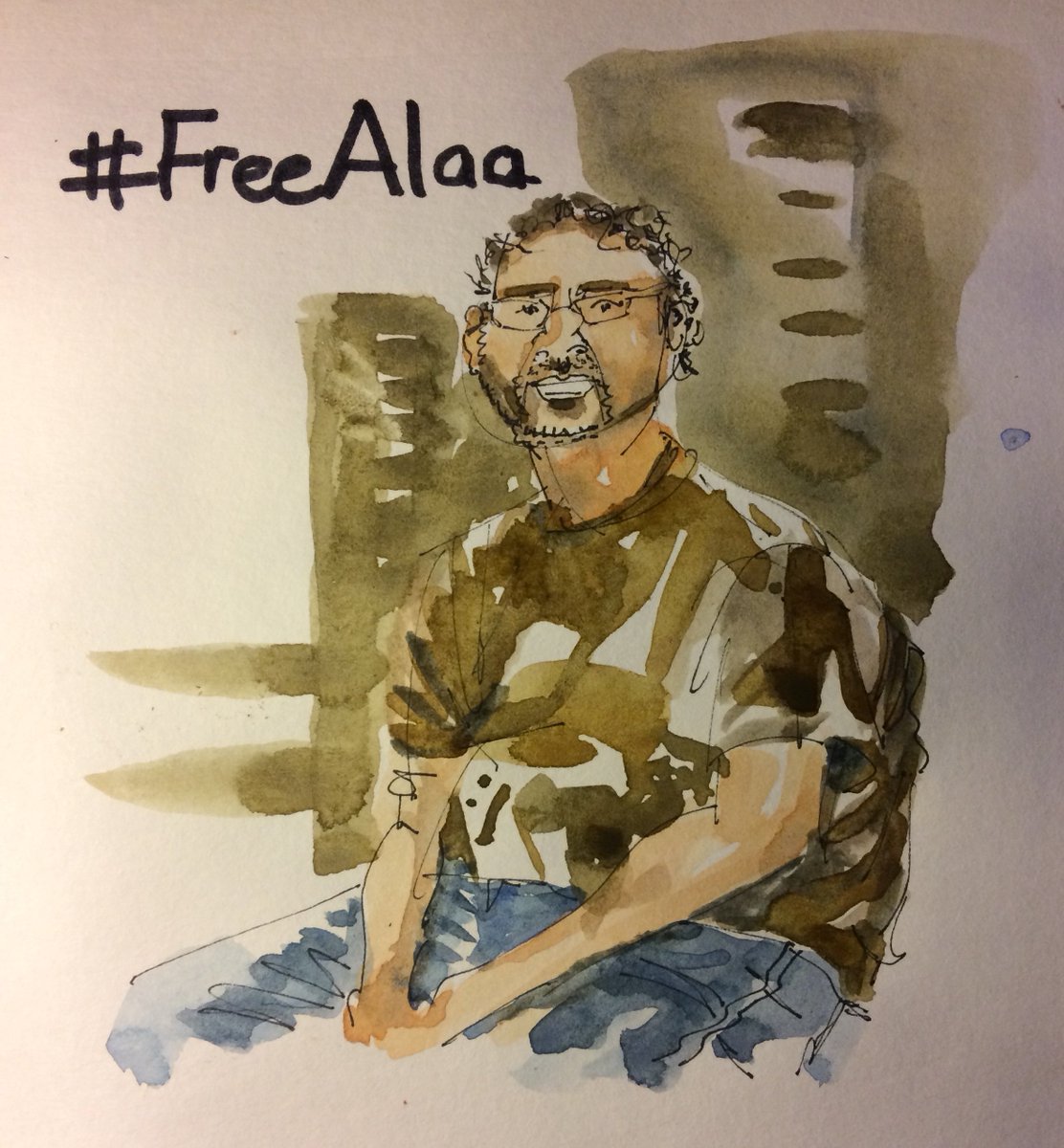 ElenaLibia's tweet image. Hoxe cumpre 38 anos o activista Alaa Abd el-Fattah.
Alaa leva 6 anos pasando o seu aniversario na cadea e desta até lle prohiben saír facer exercicio e respirar a ceo aberto, material de lectura e auga limpa.
#FreeAlaa
#Exipto