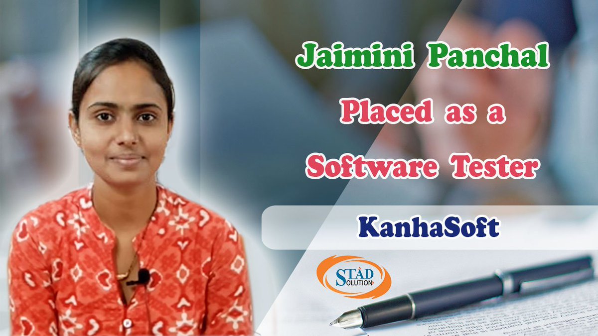 STAD_Solution's tweet image. #Congratulations to #Jaimini_Panchal  Placed as #Software_Tester in #KanhaSoft. 
 
Best of luck for the future from #STAD_Solution

stadsolution.com

#Java #Android #PHP #Python #SoftwareTesting  #placement #Guarentee #job #Ahmedabad #Training