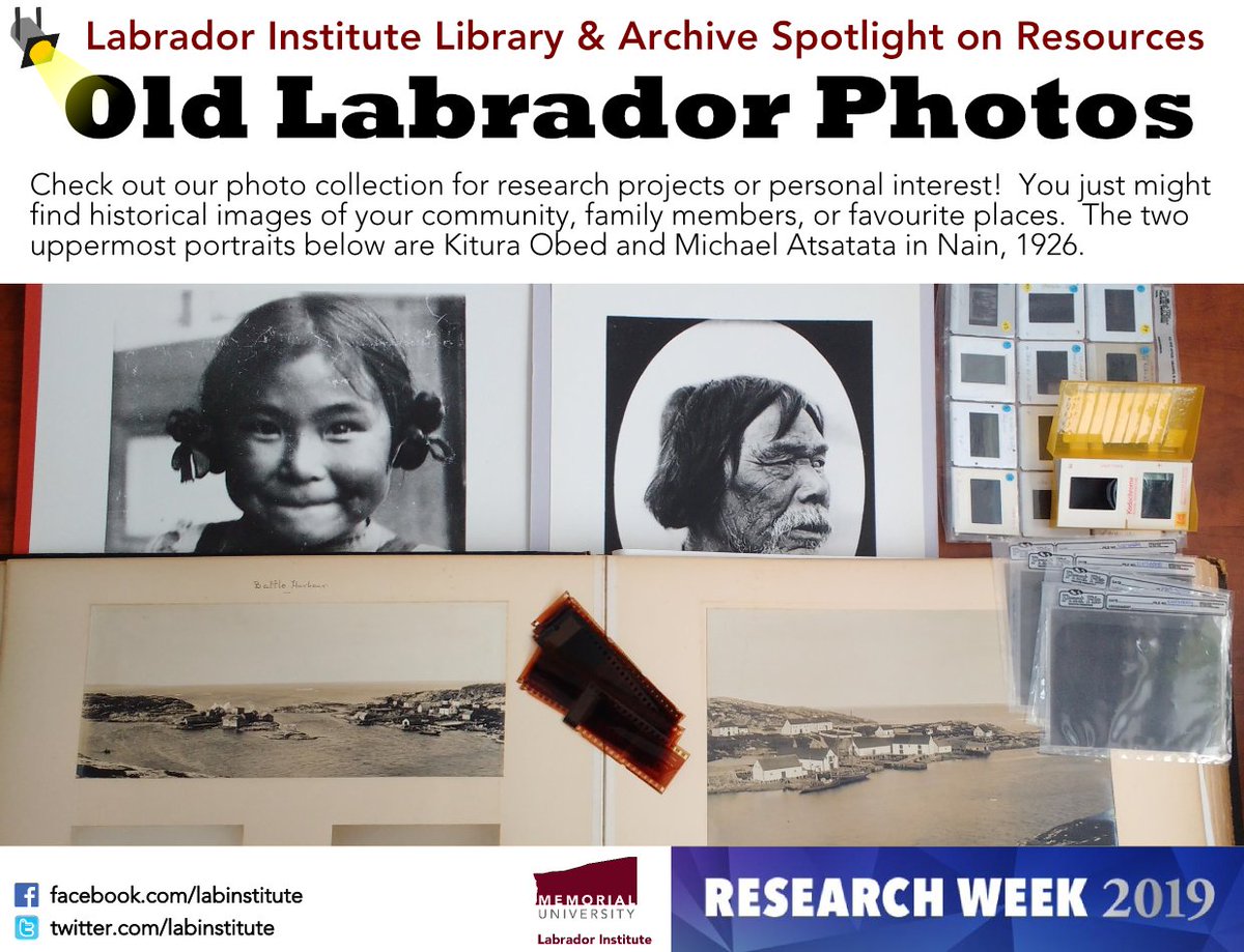 LabradorCampus's tweet photo. Researching your family history or the history of your home community? You might want to drop by the Labrador Institute Library and Archive to view our Old #Labrador Photographs! #researchweek2019 @MemorialU https://t.co/9f5mmUQyhz