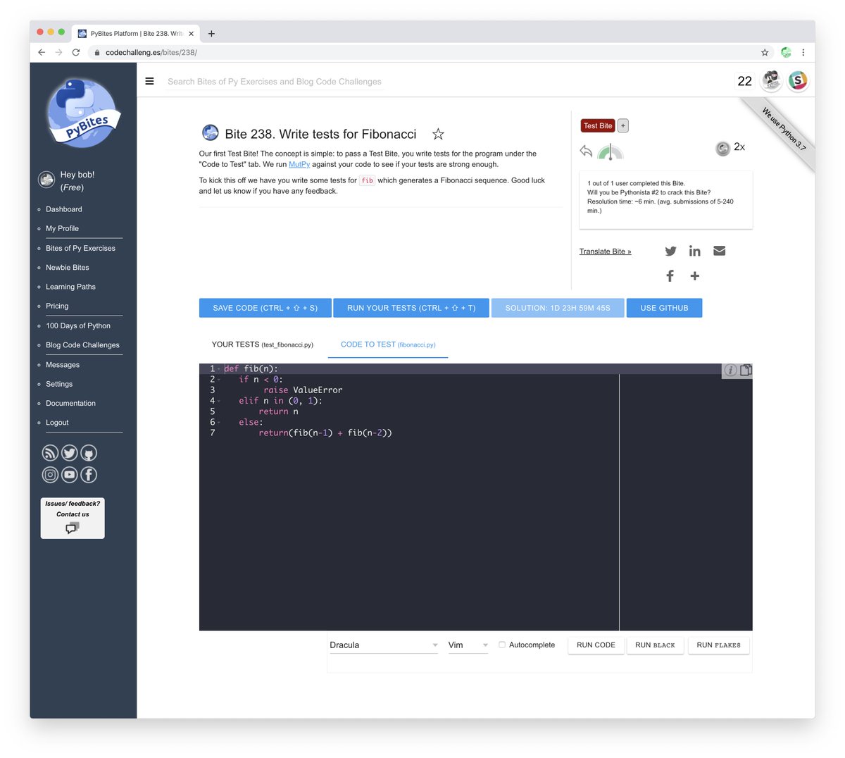 pybites's tweet photo. PyBites News - Learn to write Test Code: Introducing Test Bites!! Mutpy, a new Dark Theme and PyCoder of the Week (guess who!) 🎉 🎊 - https://t.co/rdMVoTNJjo

#Python #pytest https://t.co/UAZOeJ7Vlq