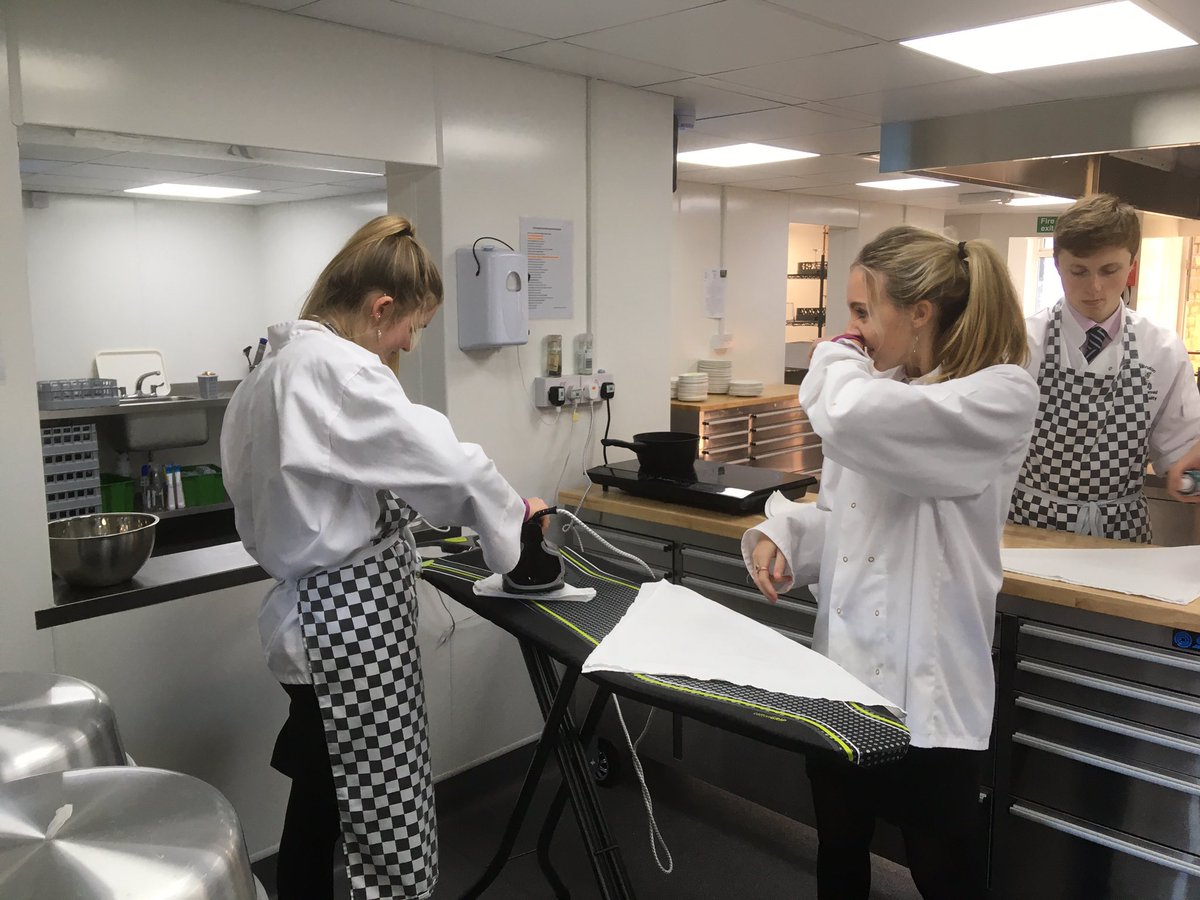 Yes teenagers can use an iron! Preparing for formal dining and gathering evidence for unit 6. I think they need some more practice at home!@KingsBruton